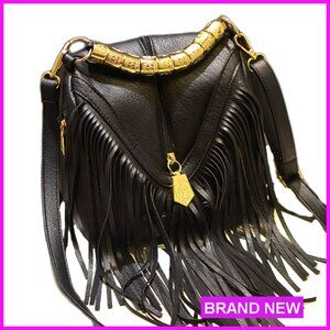 Vintage Boho Fringe Tassel Hobo Crossbody Bag PU Leather Adjustable Strap
